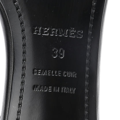 Hermes Calfskin Premiere 70 Slingback Sandals 39 Black 6 of 8