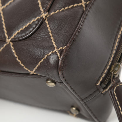 Chanel Calfskin Wild Stitch Top Handle Bag Brown 11 of 17