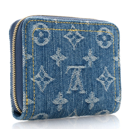 Louis Vuitton Denim Monogram Zippy Coin Purse Blue 3 of 6