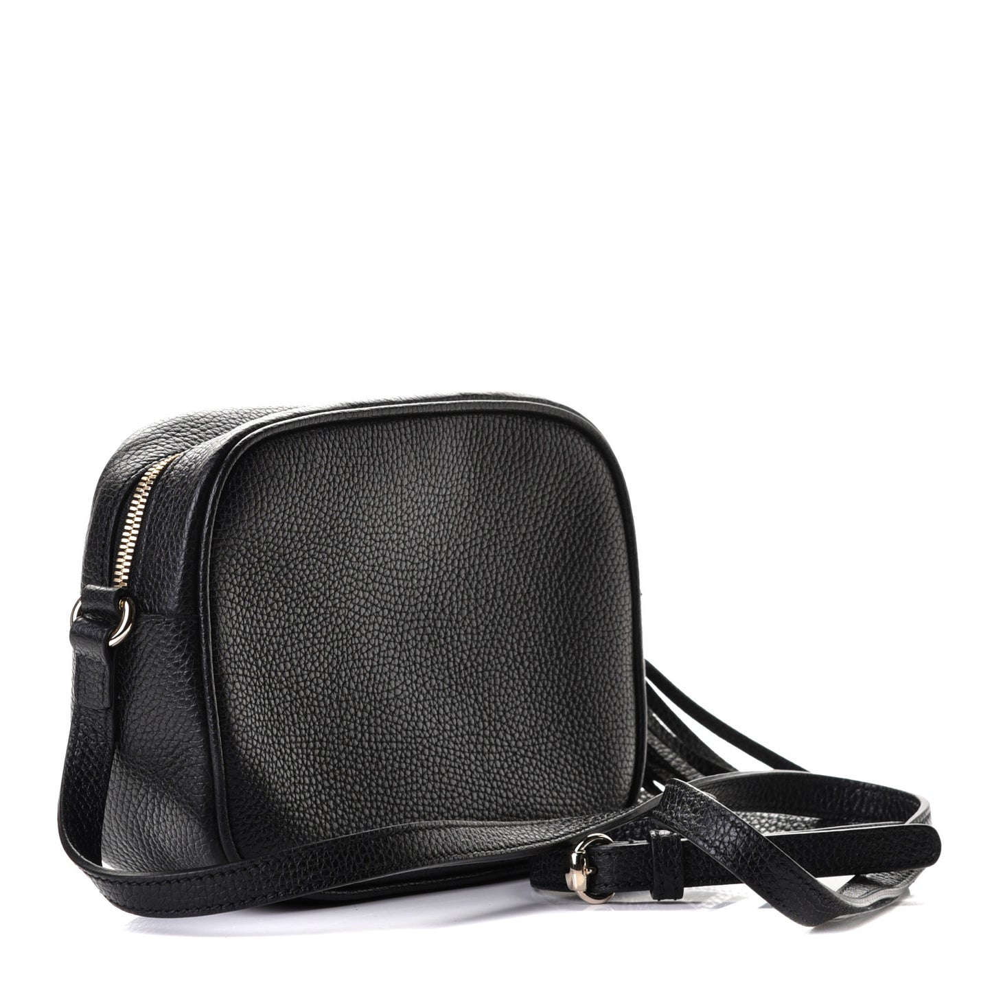 Pebbled Calfskin Small Soho Disco Bag Black