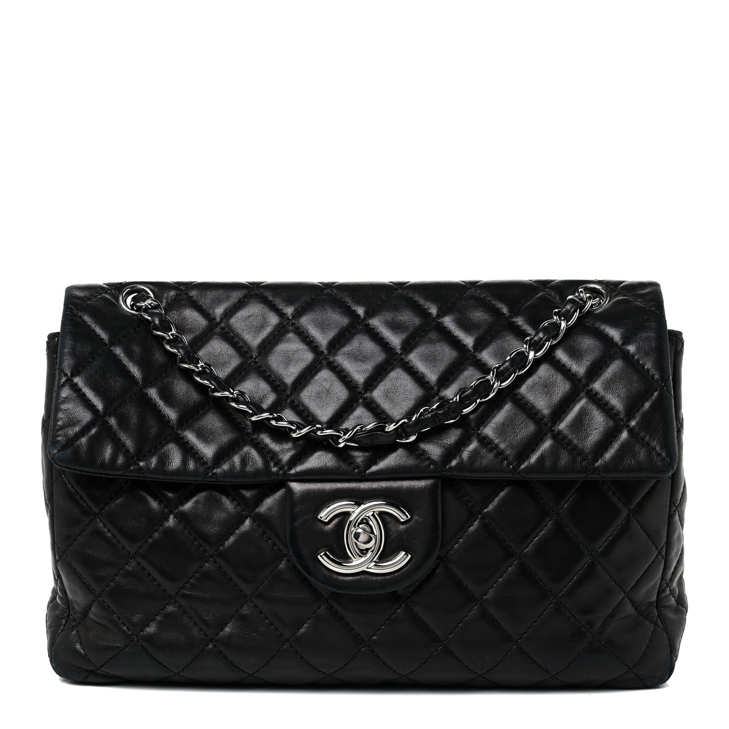 Chanel Washed Lambskin Quilted Maxi Single Flap Black 1 of 24