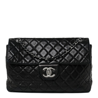 Chanel Washed Lambskin Quilted Maxi Single Flap Black 1 of 24