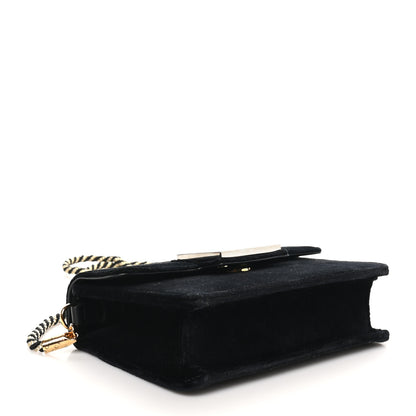 Gucci Velvet Crystal Square G Shoulder Bag Black 4 of 10
