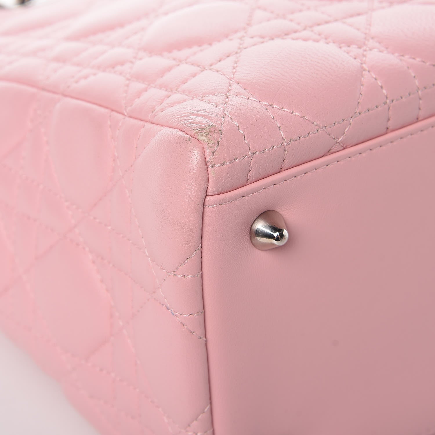Christian Dior Lambskin Cannage Medium Lady Dior Rose Clair 8 of 17
