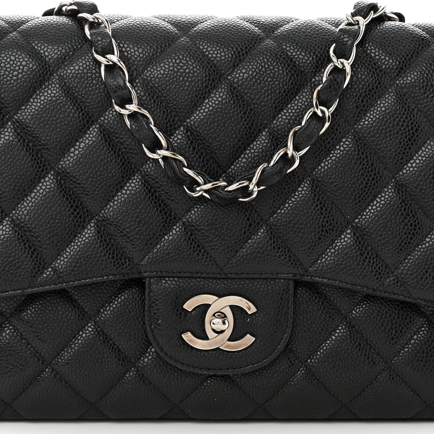 Caviar Quilted Jumbo Single Flap Black