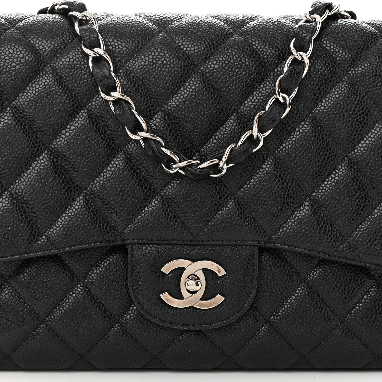 Chanel Caviar Quilted Jumbo Single Flap Black 8 of 15