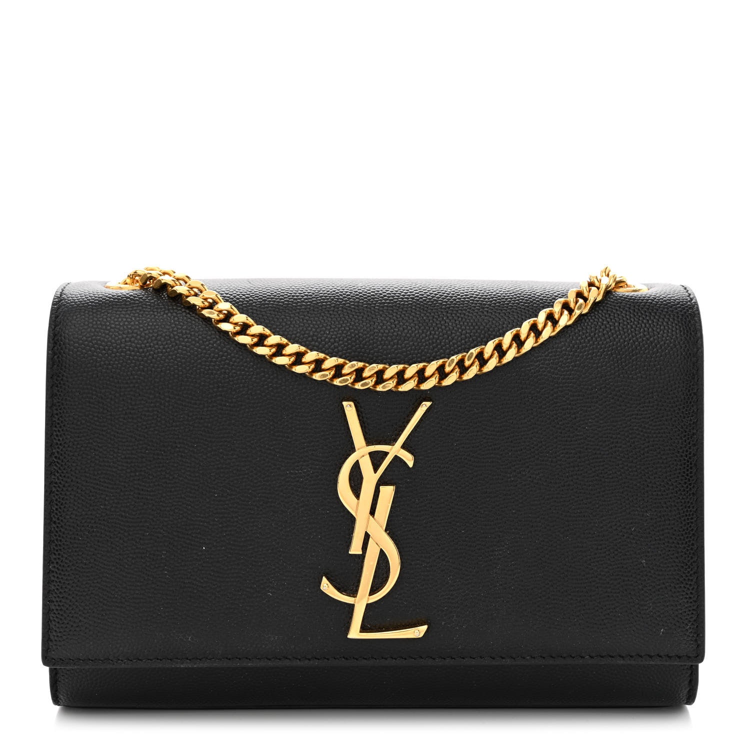 Saint Laurent Grain De Poudre Small Monogram Kate Satchel Black 1 of 17