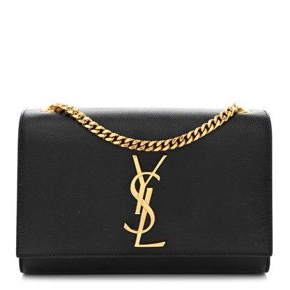Saint Laurent Grain De Poudre Small Monogram Kate Satchel Black 1 of 17