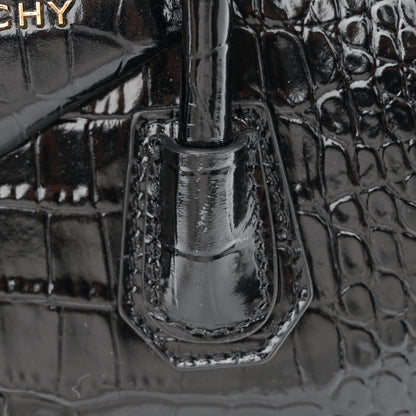 Givenchy Calfskin Crocodile Embossed Mini Antigona Black 11 of 13