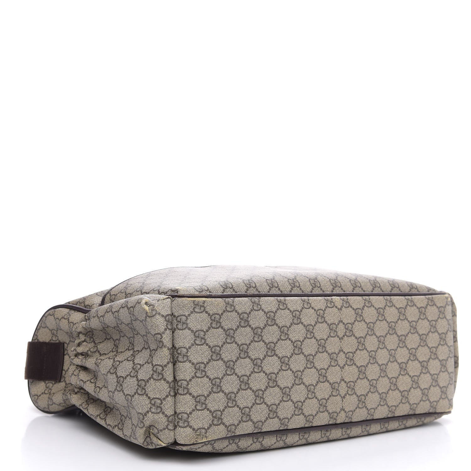 Gucci GG Supreme Monogram Selleria Calfskin Large Diaper Bag Beige Ebony Cocoa Dark Chocolate 4 of 12