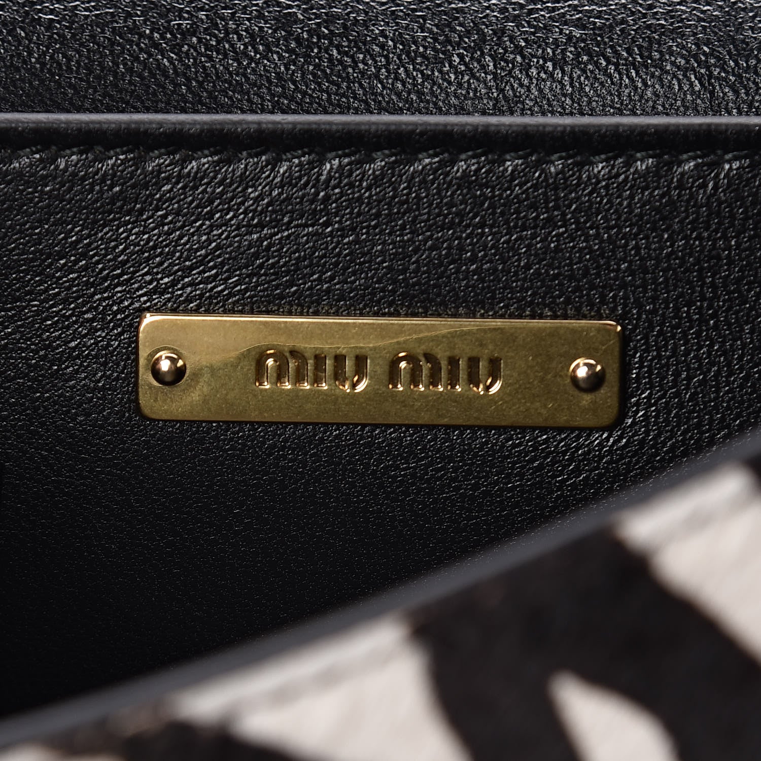 Miu Miu Cavallino Pony Hair Crystal Embellished Shoulder Bag White Black 6 of 12