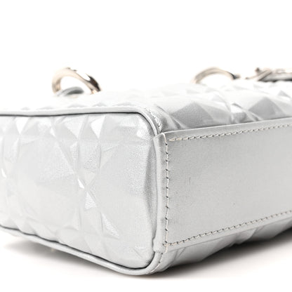 Christian Dior Metallic Calfskin Cannage Diamond Small Lady D-Joy Silver 9 of 10