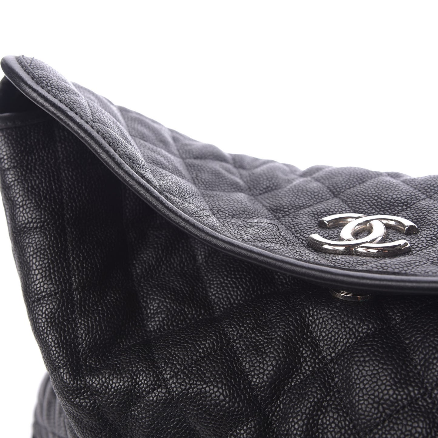 Caviar Quilted French Riviera Hobo Black