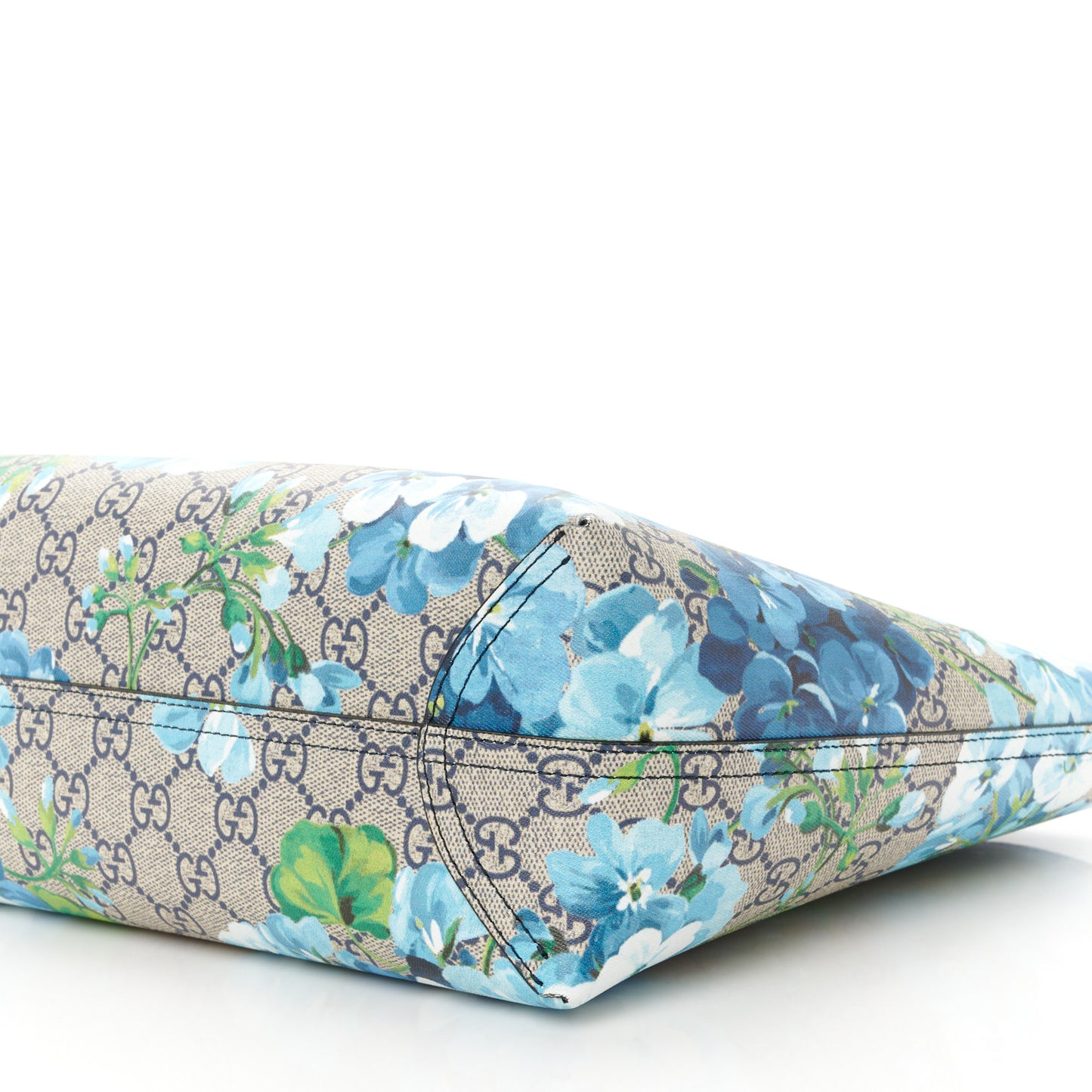 GG Supreme Monogram Blooms Small Reversible Tote Beige Blue Navy