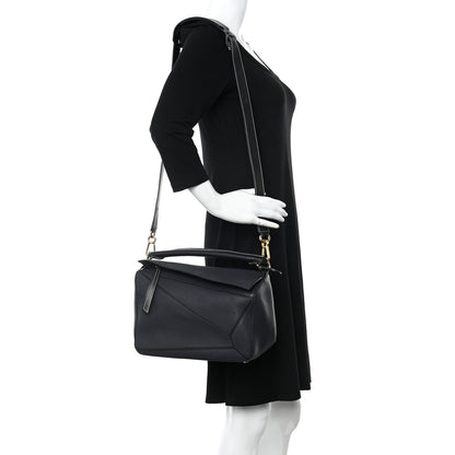 Loewe Calfskin Medium Puzzle Bag Midnight Blue Black 2 of 11