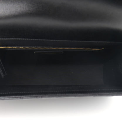 Saint Laurent Grain De Poudre Matelasse Chevron Large Monogram Satchel Black 4 of 10