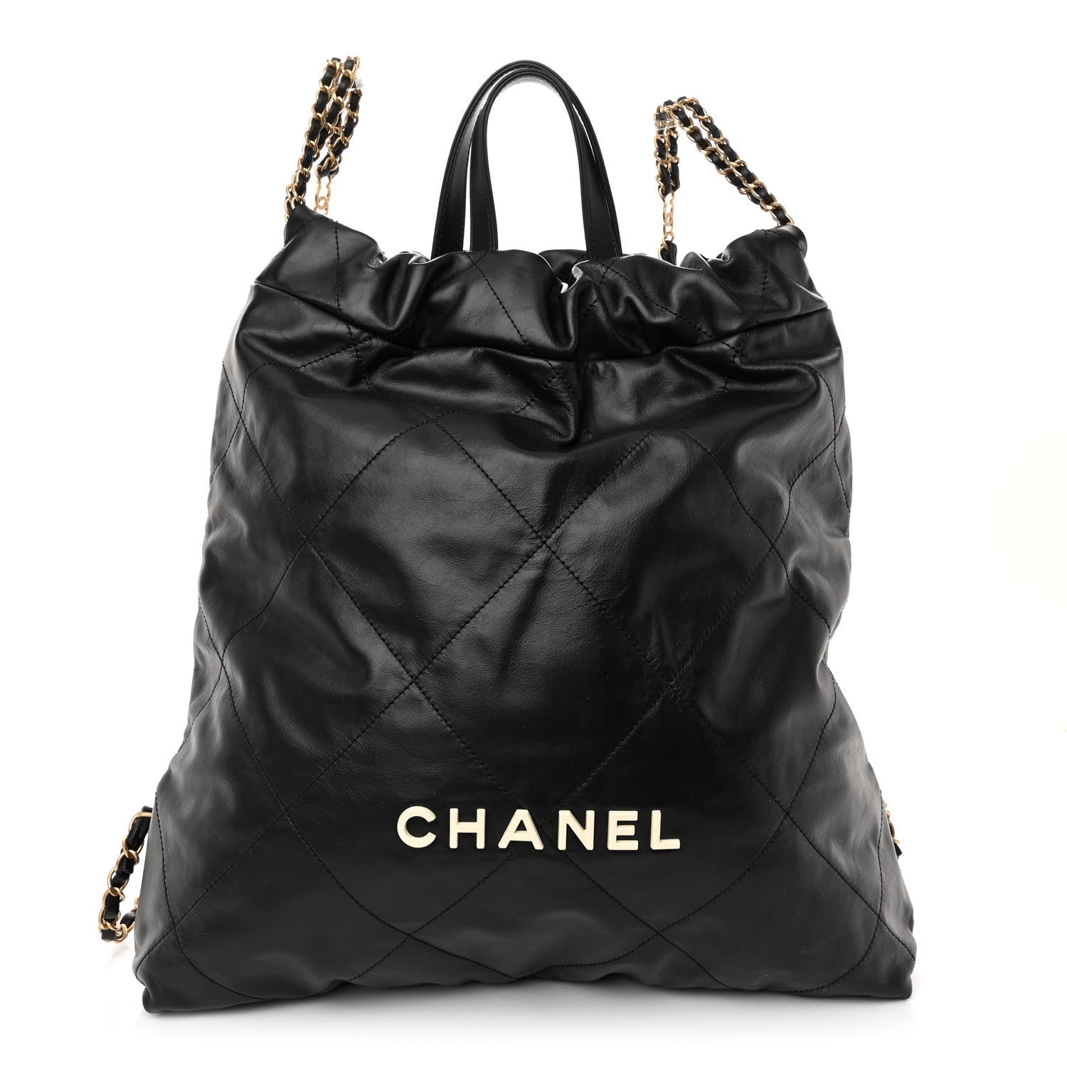 Chanel Shiny Calfskin Quilted 22 Backpack Black 1 of 10