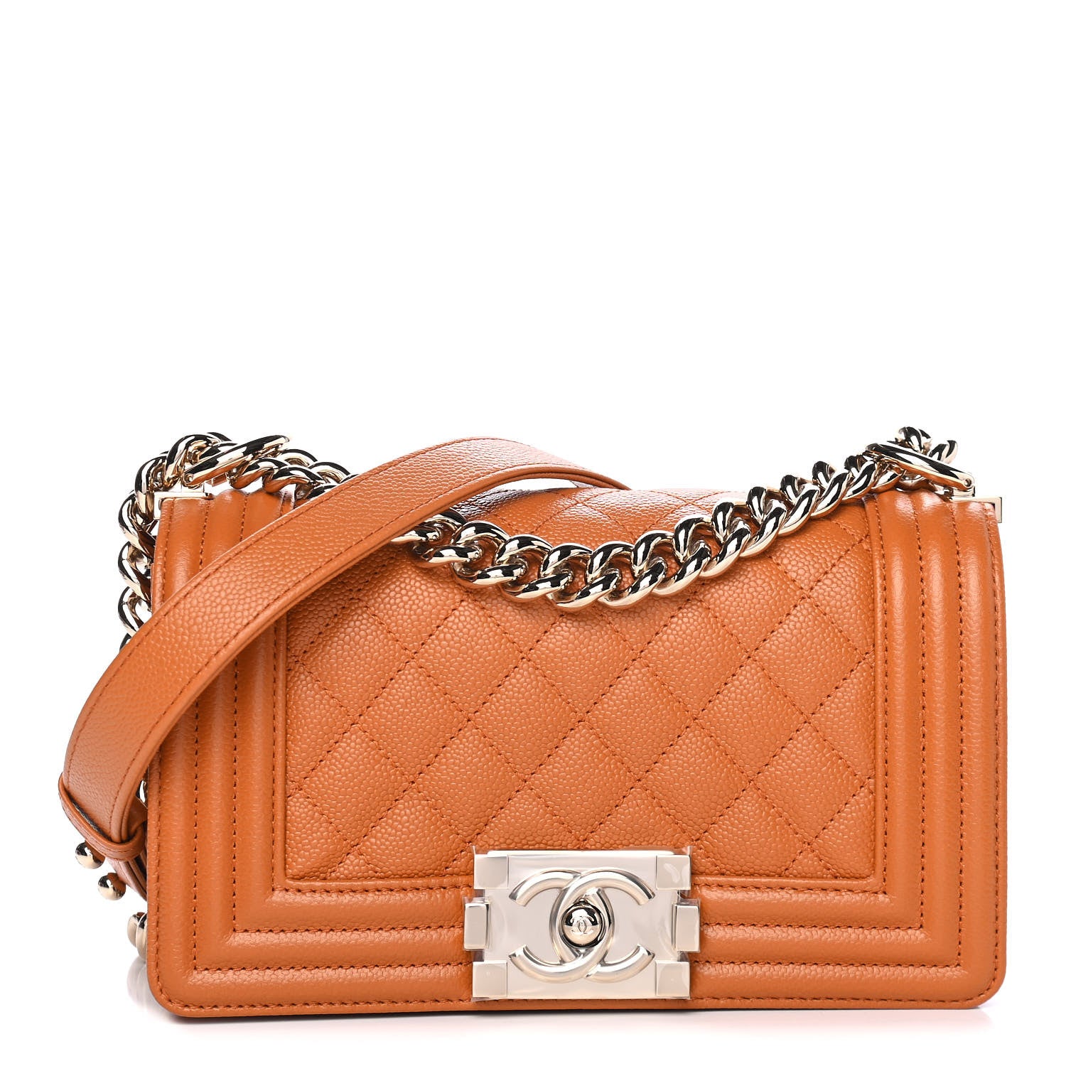 Chanel Caviar Quilted Small Boy Flap Light Brown 1 of 4