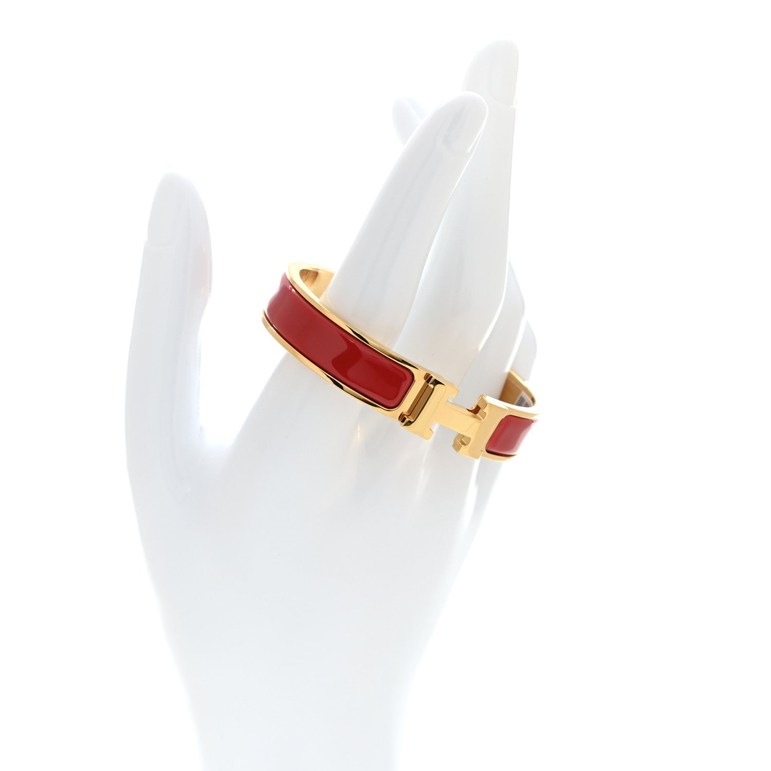Hermes Enamel Narrow Clic Clac H Bracelet GM Rouge Amarante 2 of 4