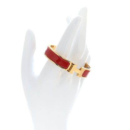 Hermes Enamel Narrow Clic Clac H Bracelet GM Rouge Amarante 2 of 4