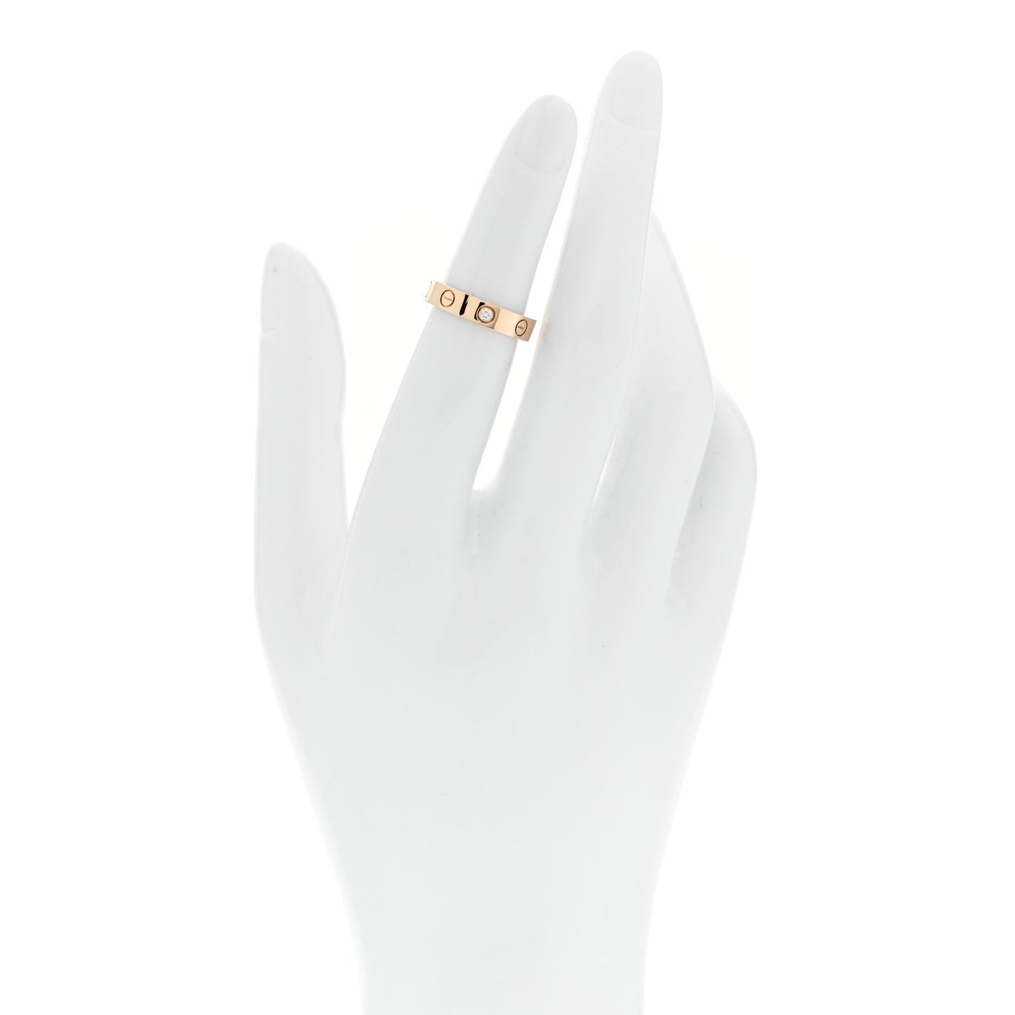 18K Yellow Gold Diamond 4mm LOVE Wedding Band Ring 48 4.5