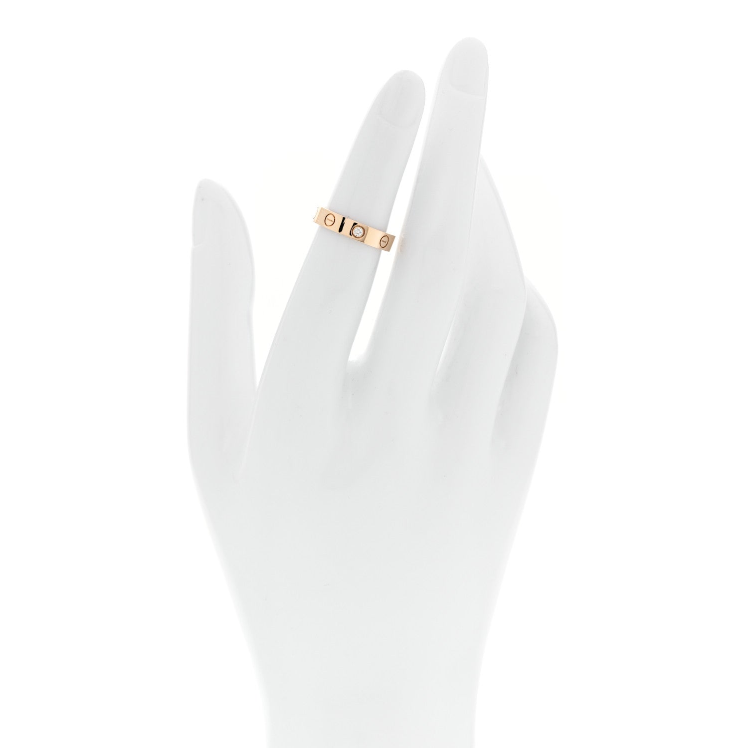 Cartier 18K Yellow Gold Diamond 4mm LOVE Wedding Band Ring 48 4.5 2 of 4