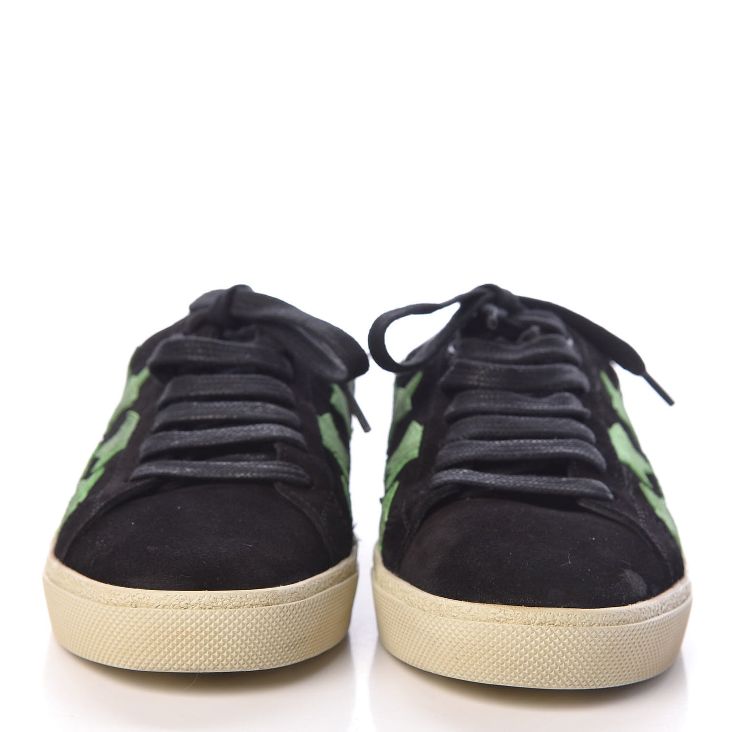 Suede Star Court Sneakers 36.5 Black Green Fluo