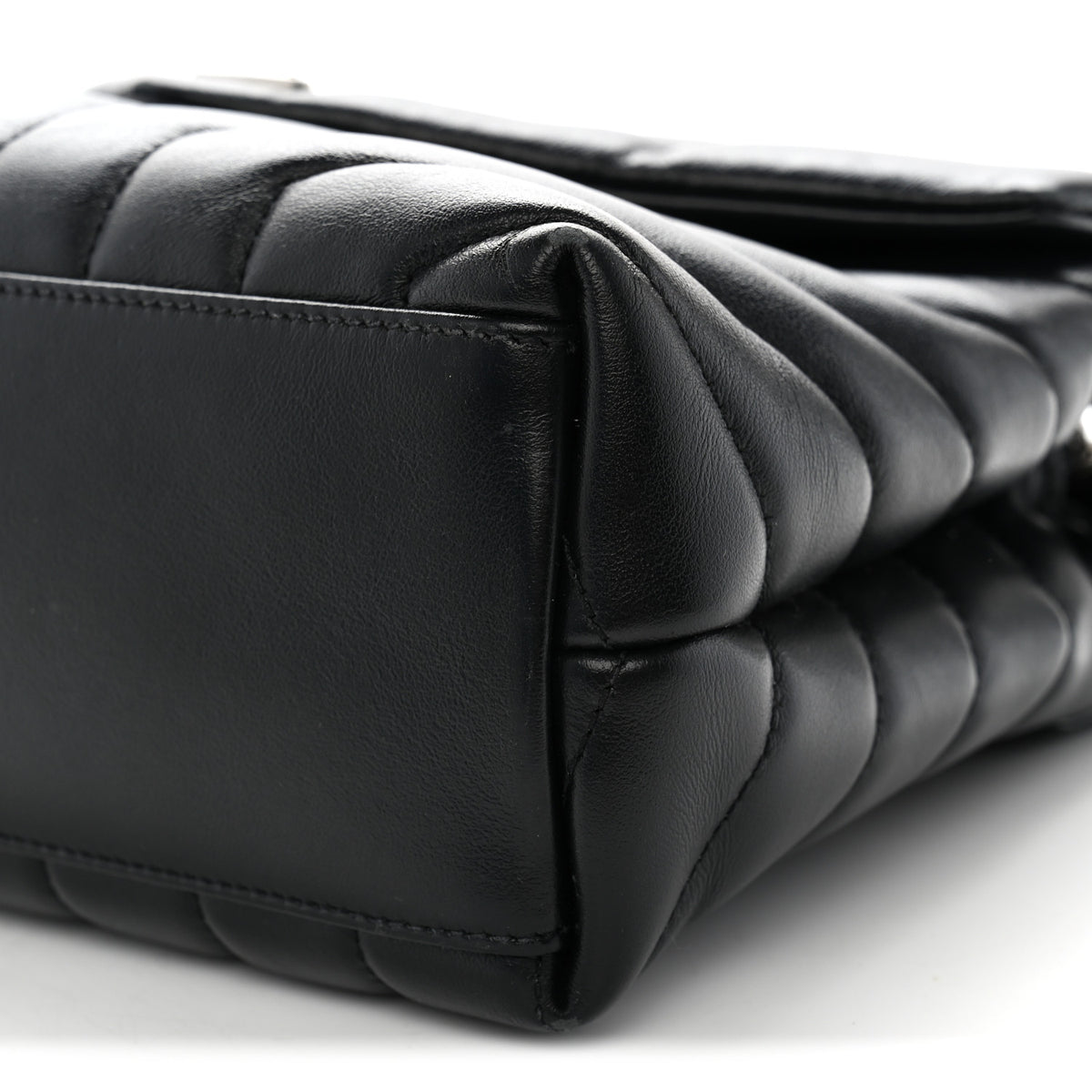 Saint Laurent Calfskin Y Quilted Monogram Small Loulou Chain Satchel Black 10 of 11