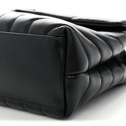 Saint Laurent Calfskin Y Quilted Monogram Small Loulou Chain Satchel Black 10 of 11