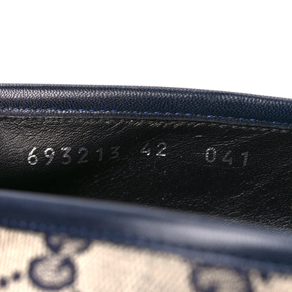 Gucci Monogram Malaga Kid Horsebit Womens Jordaan Loafers 42 Beige Blue 8 of 9