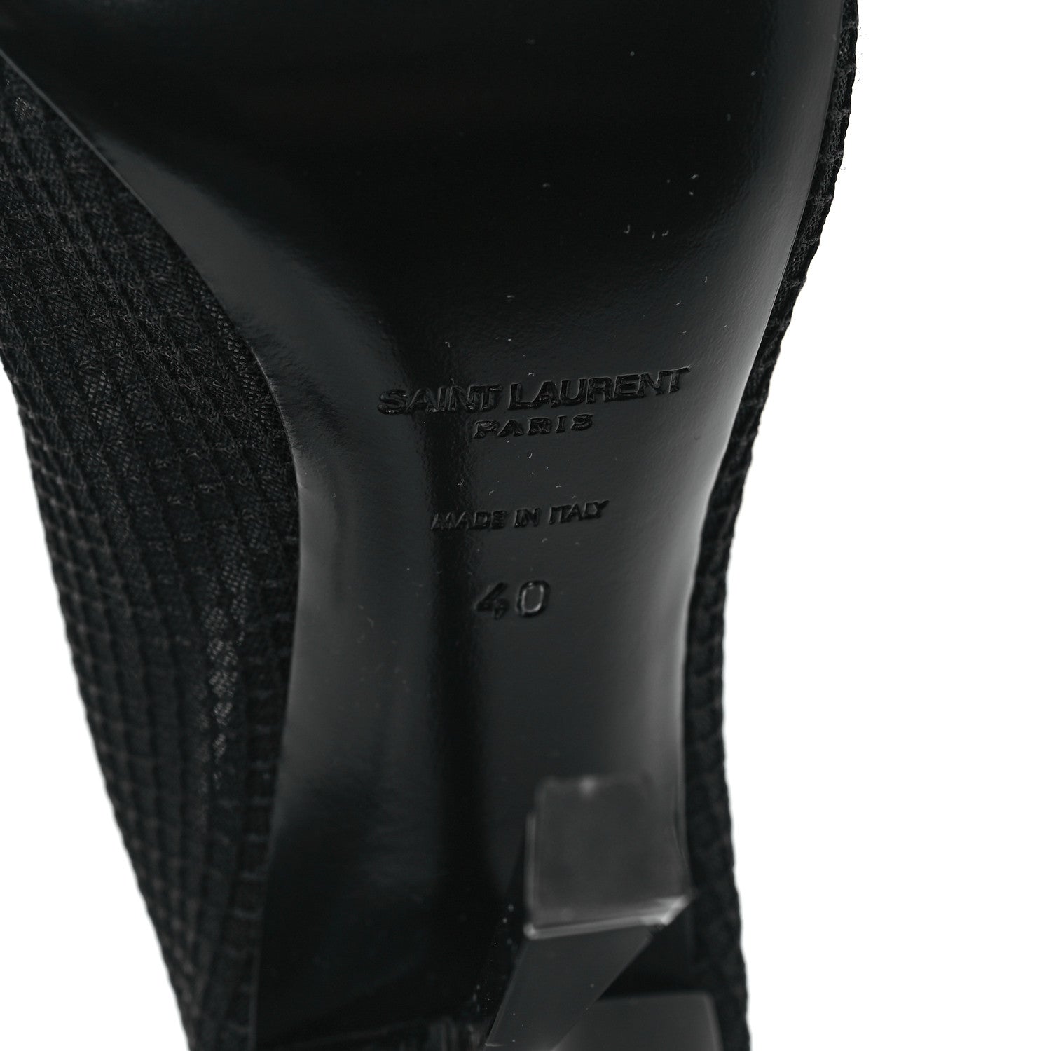 Saint Laurent Mesh Oxails Knee High Boots 40 Black 6 of 8