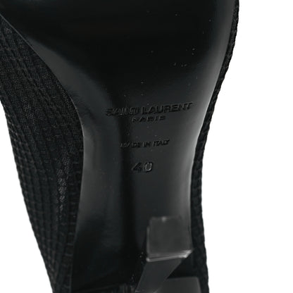 Saint Laurent Mesh Oxails Knee High Boots 40 Black 6 of 8