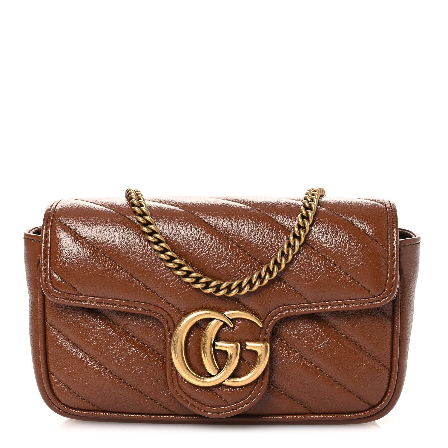 Gucci Azalea Calfskin Matelasse Diagonal Super Mini GG Marmont Shoulder Bag Cuir 1 of 11