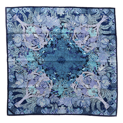 Hermes Silk Maitres de la Foret Scarf 90 Marine Lavande Turquoise 1 of 8