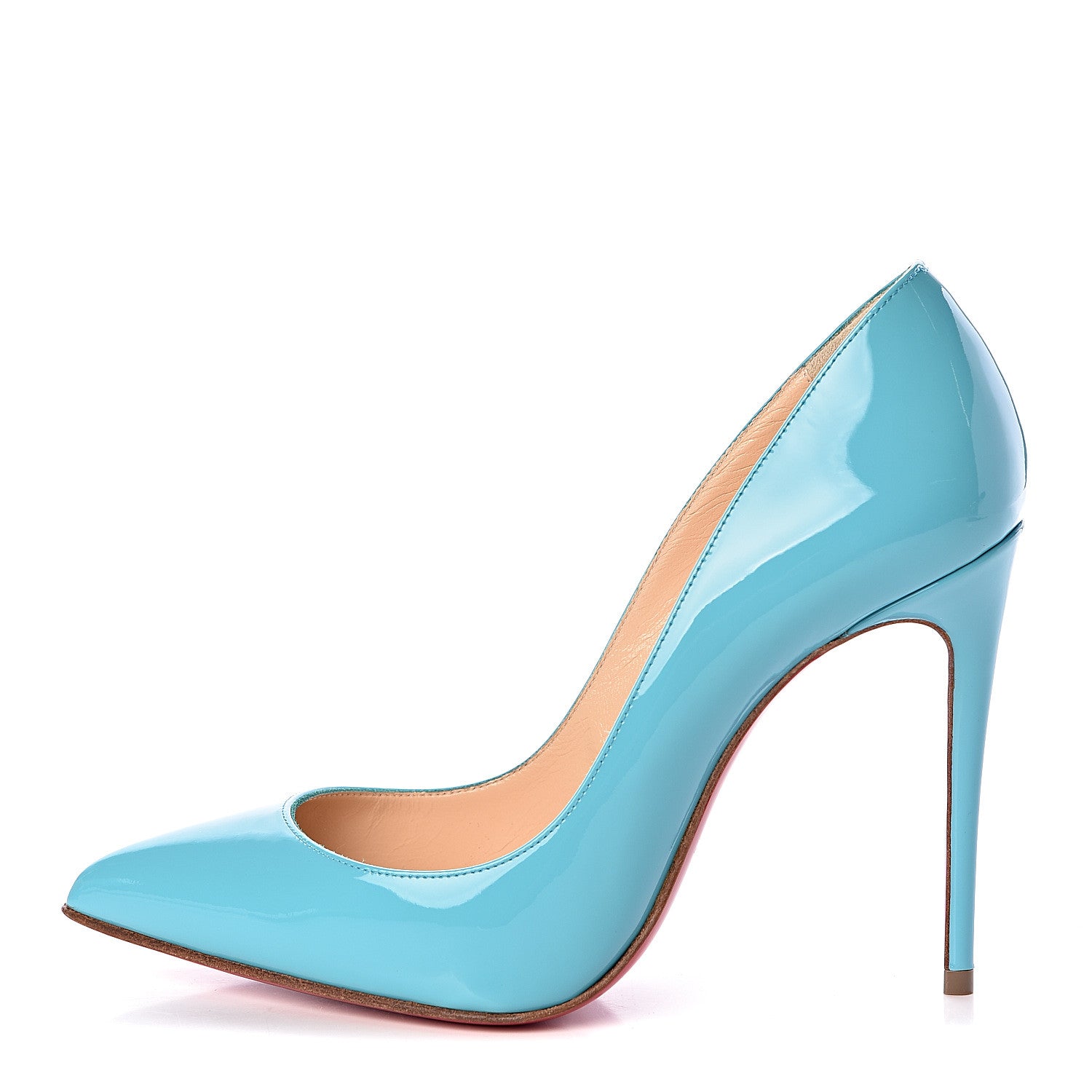 Christian Louboutin Patent Pigalle Follies 100 Pumps 35.5 Pacific 1 of 10