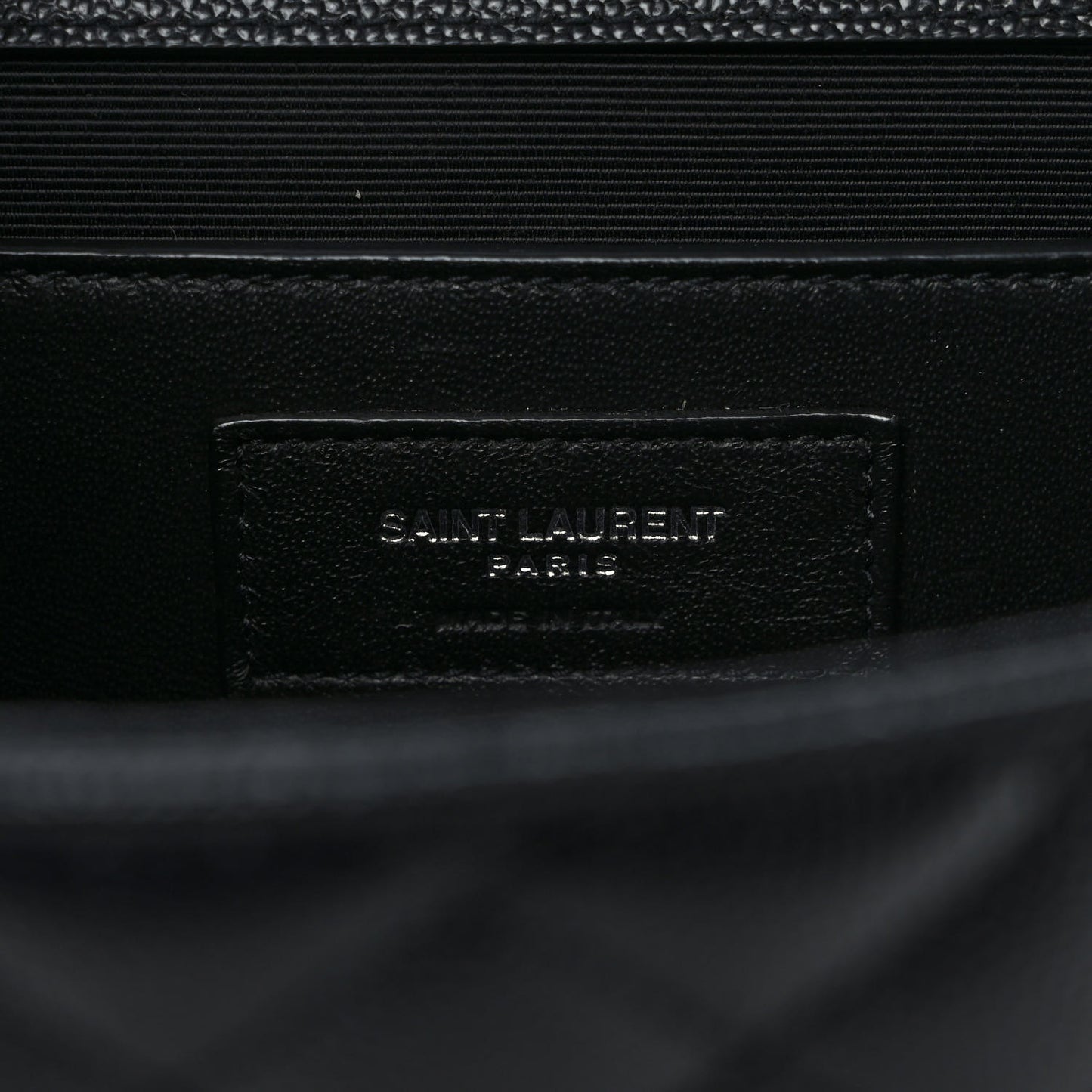 Grain De Poudre Textured Mixed Matelasse Triquilt Medium Monogram Satchel Black