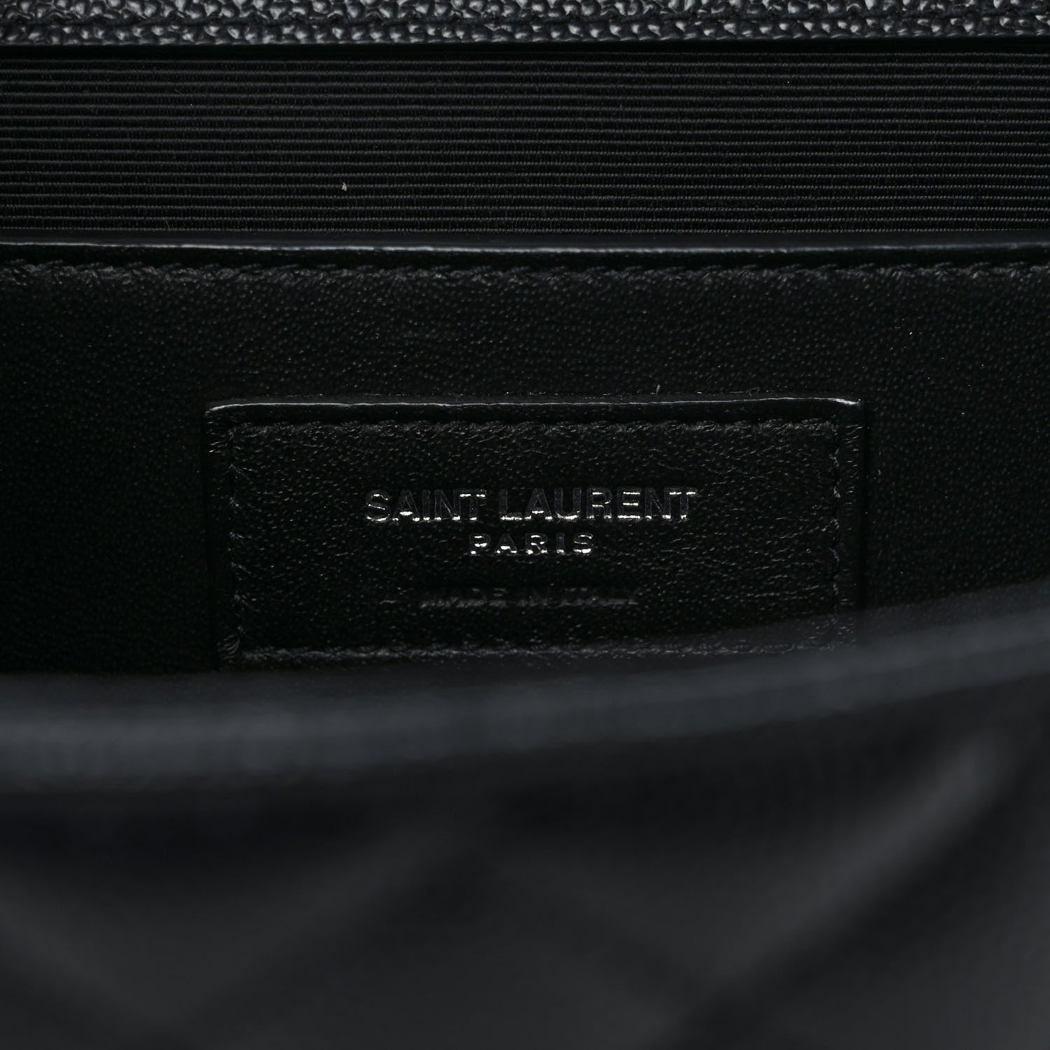 Saint Laurent Grain De Poudre Textured Mixed Matelasse Triquilt Medium Monogram Satchel Black 6 of 10