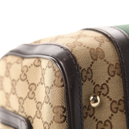 Gucci Monogram Vintage Web Small Boston Dark Brown 10 of 14