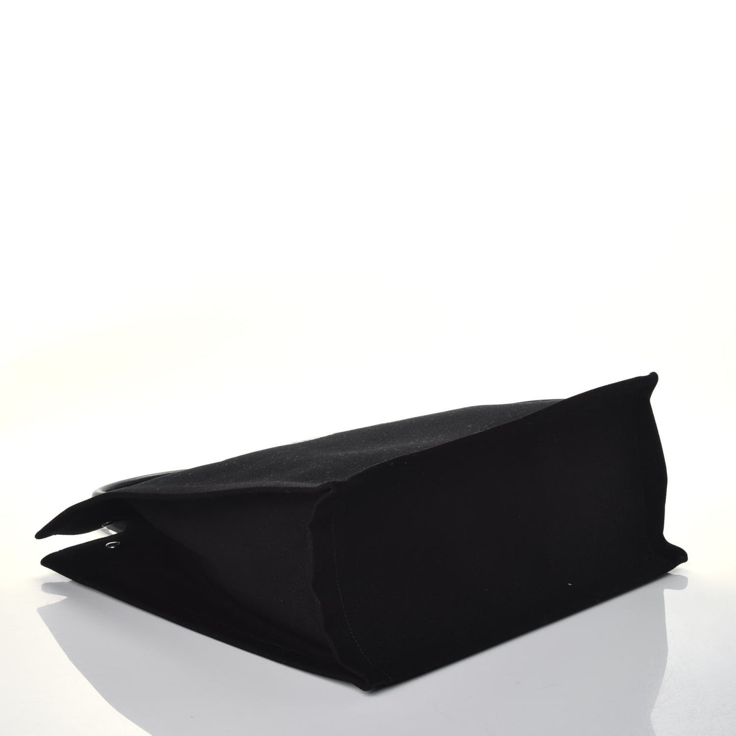 Linen Calfskin Rive Gauche North South Tote Black