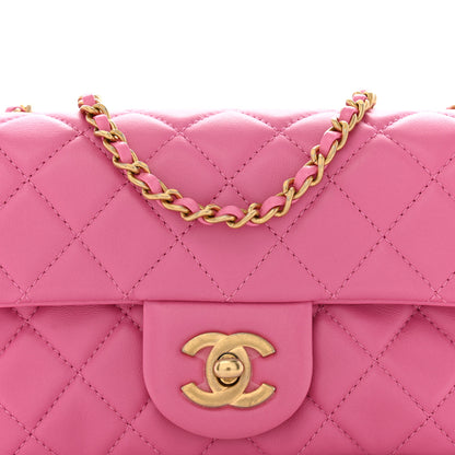 Chanel Lambskin Quilted Mini Rectangular Pearl Crush Flap Pink 8 of 10
