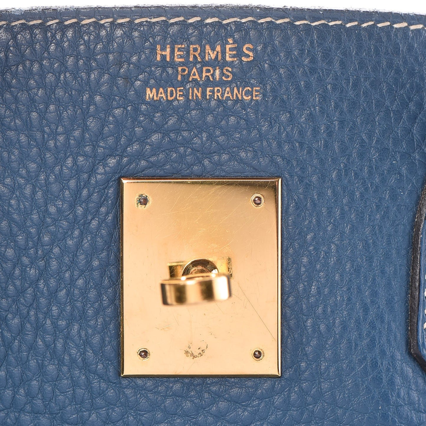 Taurillon Clemence Birkin 35 Bleu Thalassa
