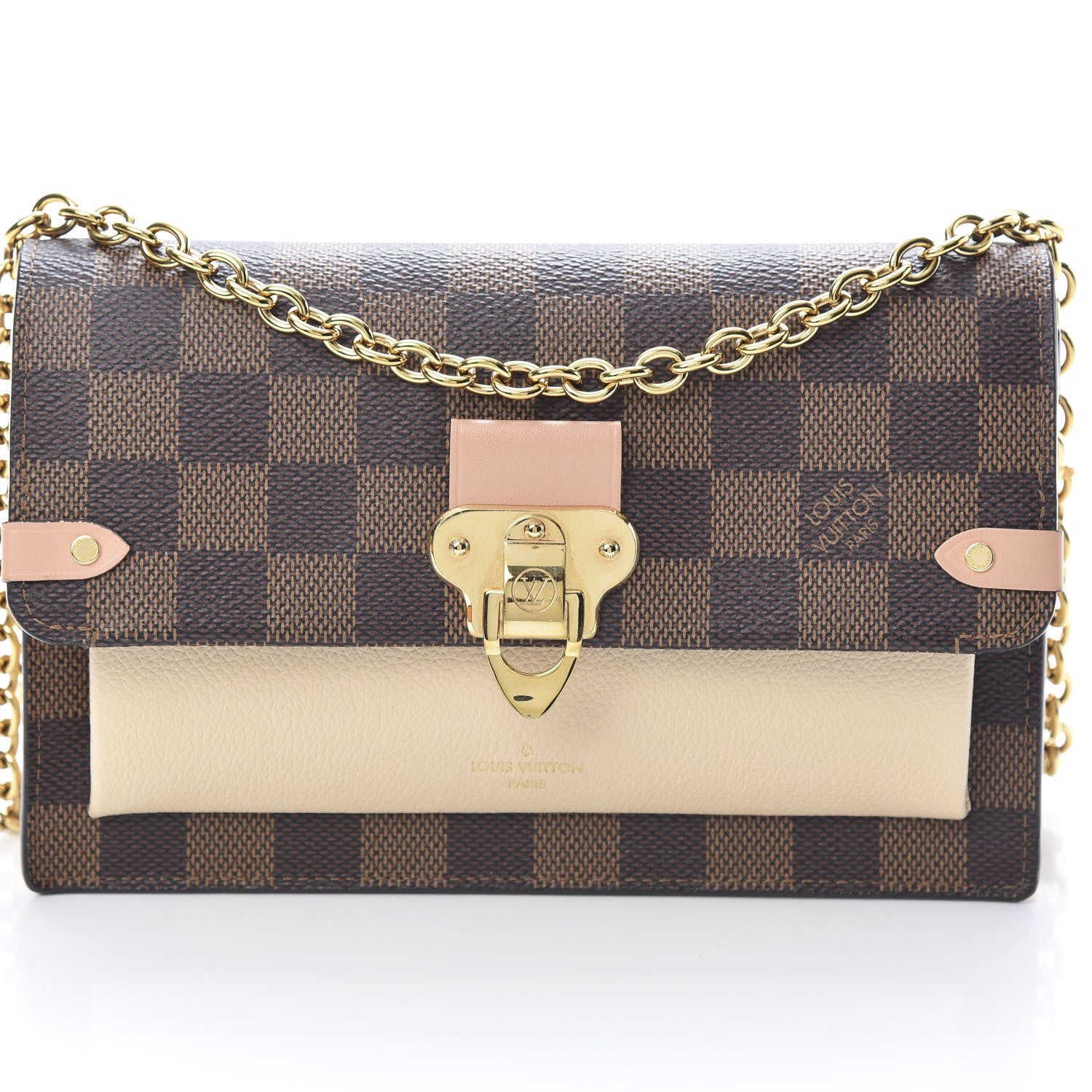 Louis Vuitton Damier Ebene Vavin Chain Wallet Creme 8 of 12