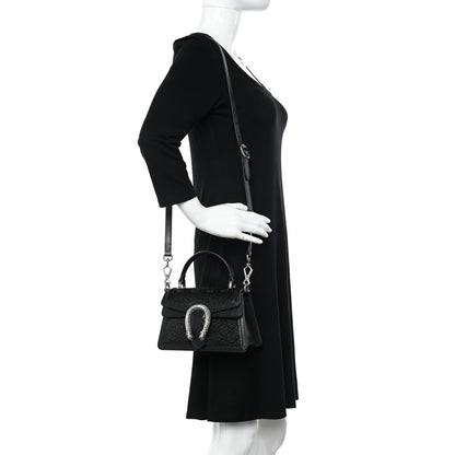 Gucci Satin Crystal GG Monogram Mini Dionysus Top Handle Bag Black 2 of 15