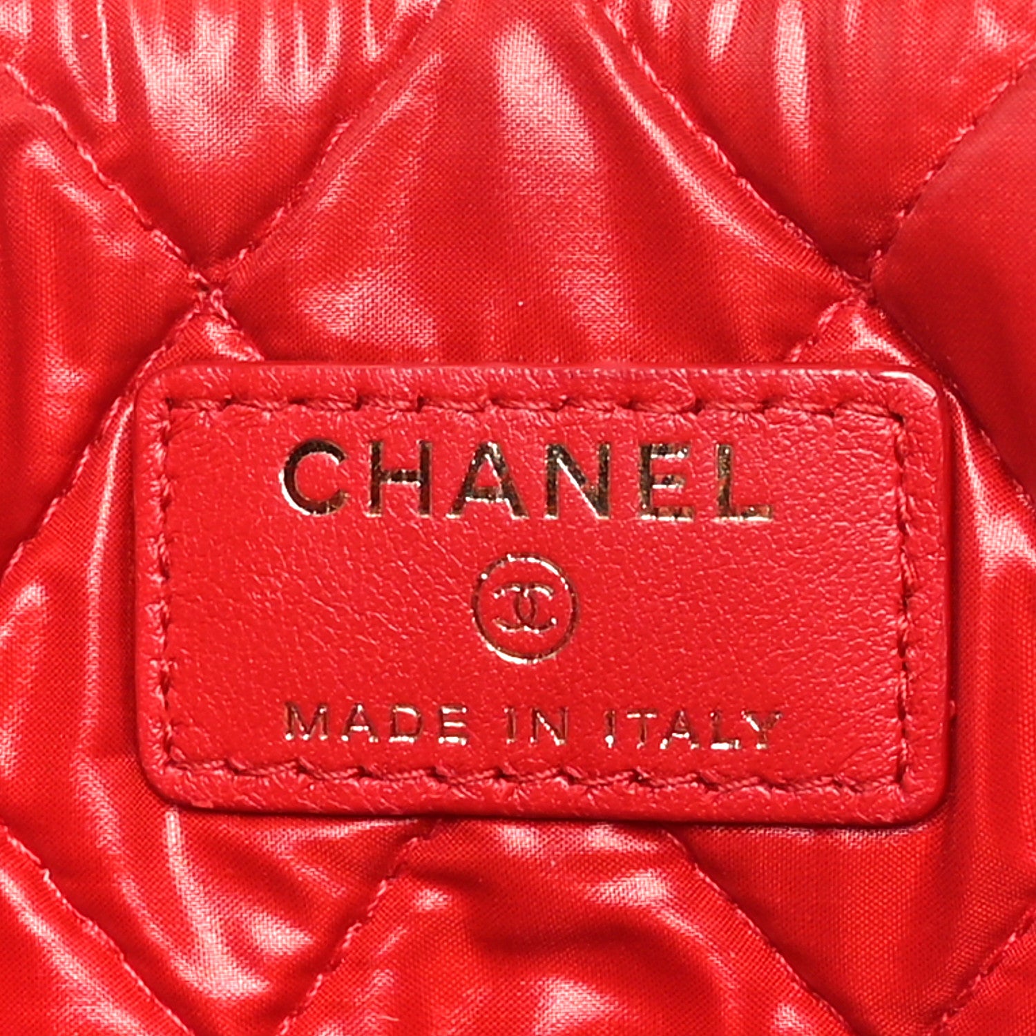 Chanel Lambskin Quilted Medium Cosmetic Case Red 6 of 9