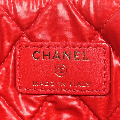 Chanel Lambskin Quilted Medium Cosmetic Case Red 6 of 9