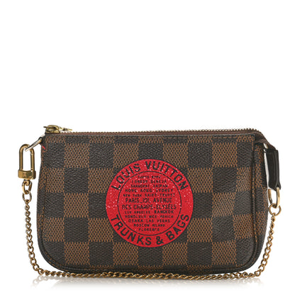 Louis Vuitton Damier Ebene Complice Trunks and Bags Mini Pochette Accessories Red 1 of 9
