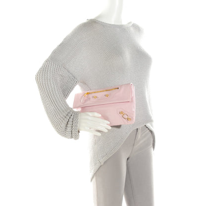 Balenciaga Agneau Giant 12 Gold Hardware Envelope Clutch Rose Poudre 2 of 7