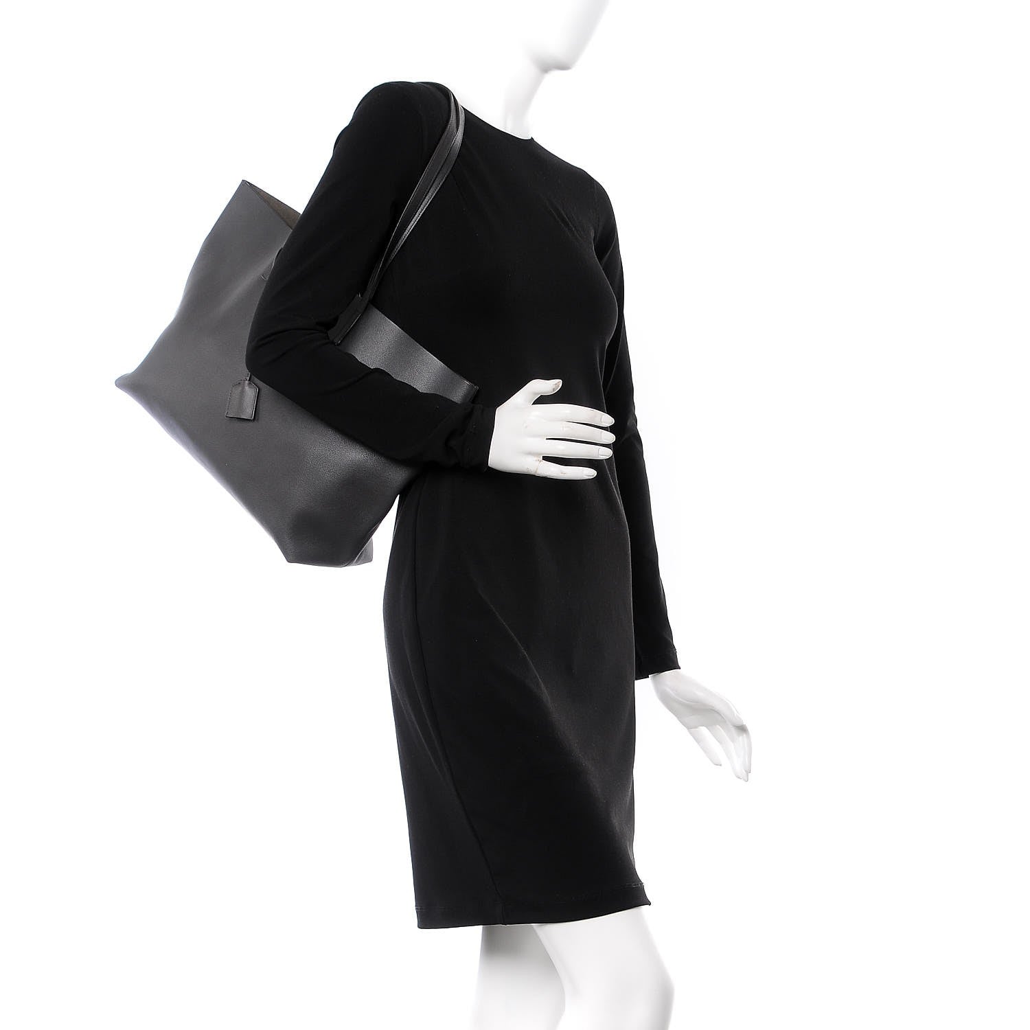Saint Laurent Calfskin Large Shopping Tote Earth 2 of 12