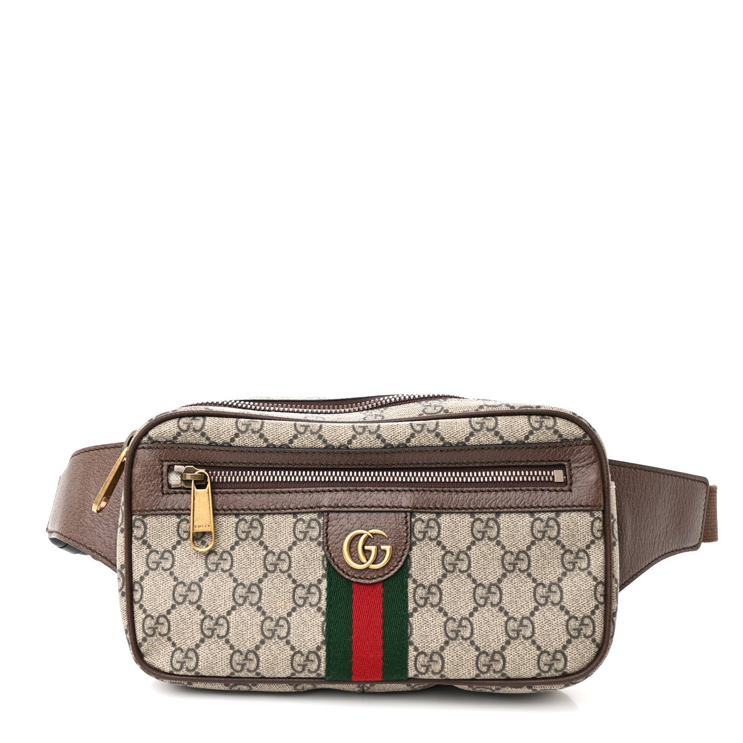 Gucci Soft GG Supreme Monogram Medium Ophidia Belt Bag Dark Brown 1 of 10