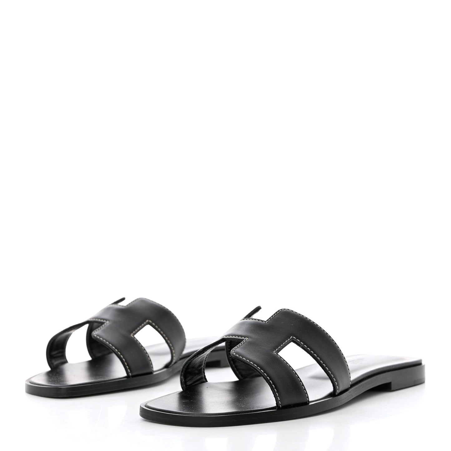 Box Calfskin Oran Sandals 36 Black
